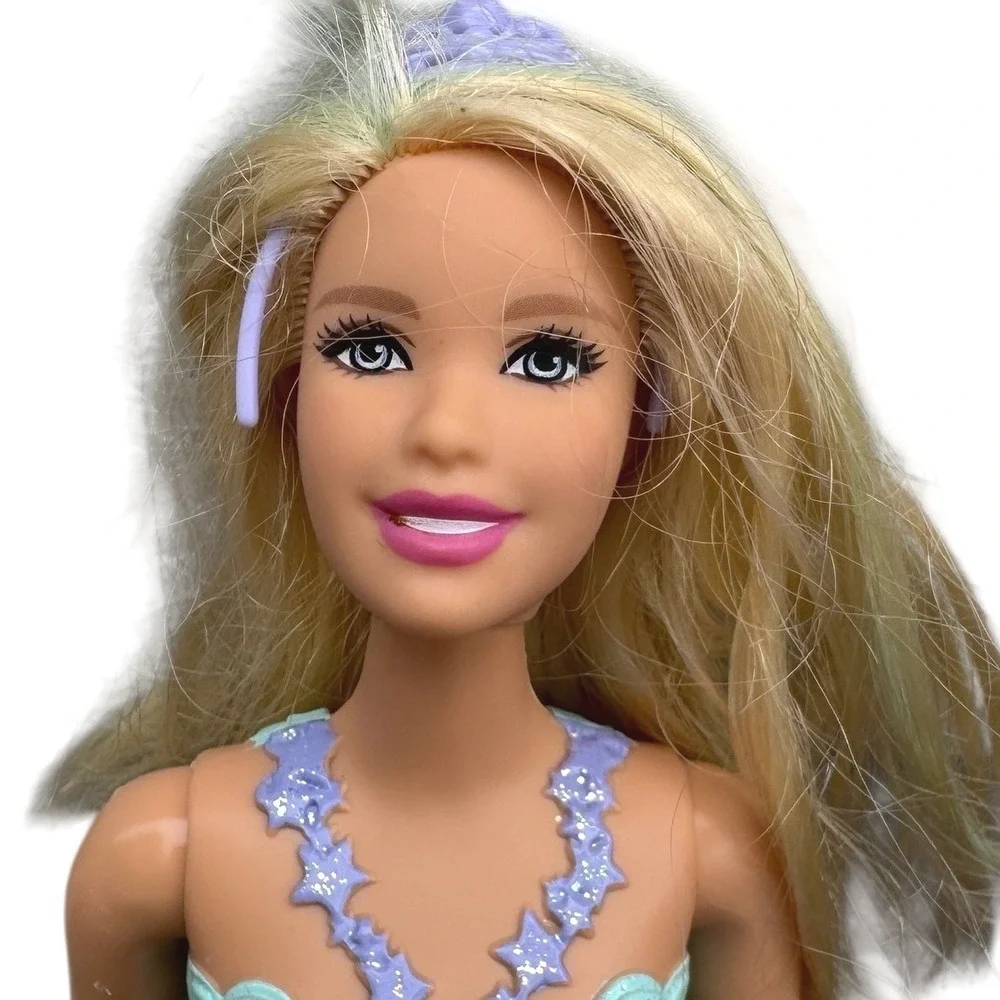 Mattel Barbie Dreamtopia curvey Doll Blonde Pink Teal Star Bodice 2017 1186 MJ